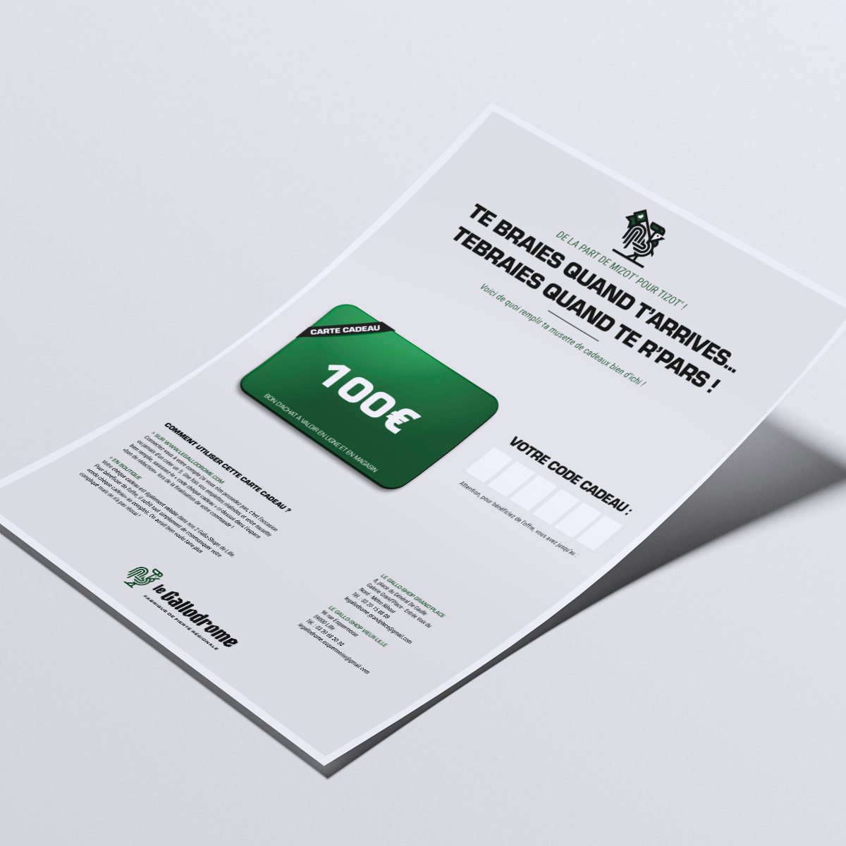 CARTE CADEAU BIENVENUE